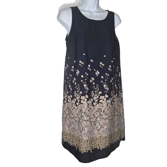 Kaileigh Women round Neck PullOver‎ Dress Blue, Flowers, Sleeveless - Picture 1 of 5